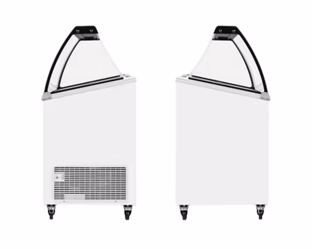 Glass Displayfrys IC201SCE+SO Vinklade Glaslock, 720x615x1295mm, TEFCOLD