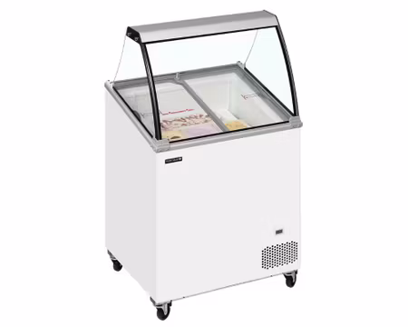 Glass Displayfrys IC201SCE+SO Vinklade Glaslock, 720x615x1295mm, TEFCOLD