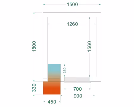 Frysrum CRNF1518, 1500x1800x2200mm Ventilerad, TEFCOLD