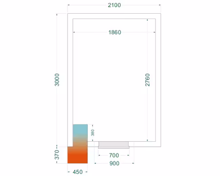 Frysrum CRNF2130, 2100x3000x2200mm Ventilerad, TEFCOLD