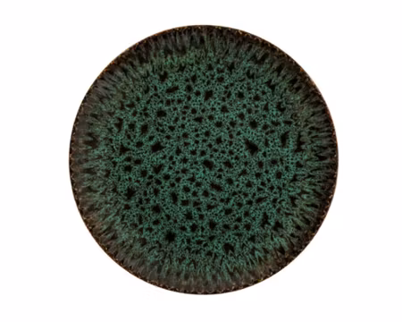 Tallrik Flat Daisy Blocho 27cm Med Grönsvart Dekor och Relieff, FRANKHUGO