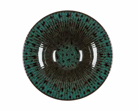 Tallrik Djup Daisy Blocho 30cm/60cl Med Grönsvart Dekor och Relieff, FRANKHUGO