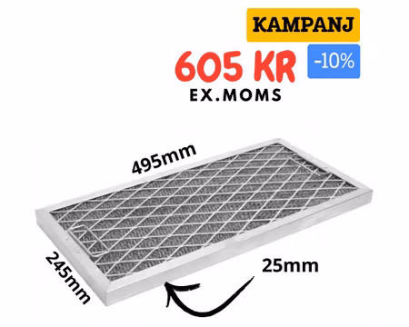 Fettfilter 495x245x25mm Aluminium, BESTRO