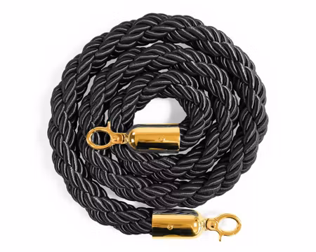 Flätat Rep(1,5m) Till Köstolpe, Svart/Guld, Exxent