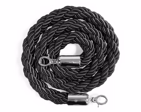Flätat Rep(1,5m) Till Köstolpe, Svart/Silver, Exxent