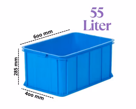 Förvaringsback 55Liter Blå, Stapelbar 600x400x285 mm