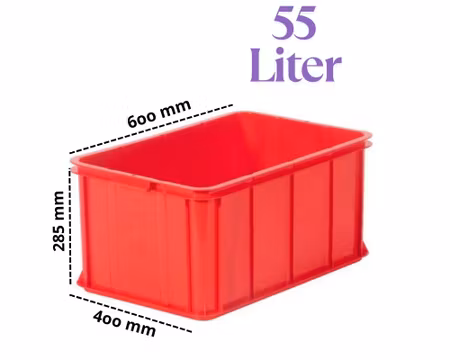 Förvaringsback 55Liter Röd, Stapelbar 600x400x285 mm