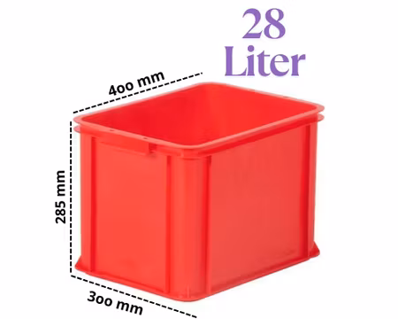 Förvaringsback 28Liter Röd, Stapelbar 400x300x285 mm