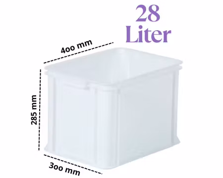 Förvaringsback 28Liter Vit, Stapelbar 400x300x285 mm