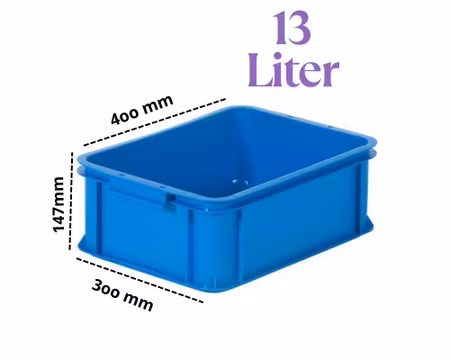 Förvaringsback 13 Liter Blå, Stapelbar 400x300x147 mm