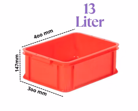 Förvaringsback 13 Liter Röd, Stapelbar 400x300x147 mm