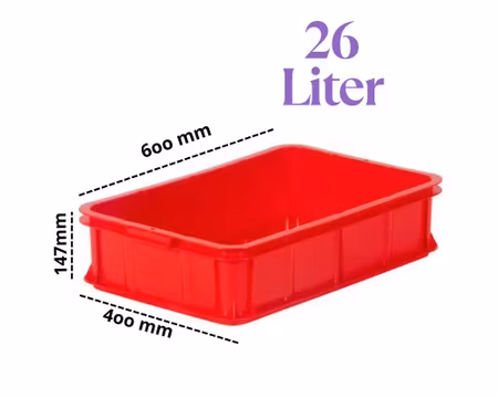 Förvaringsback 26Liter Röd, Stapelbar 600x400x147 mm