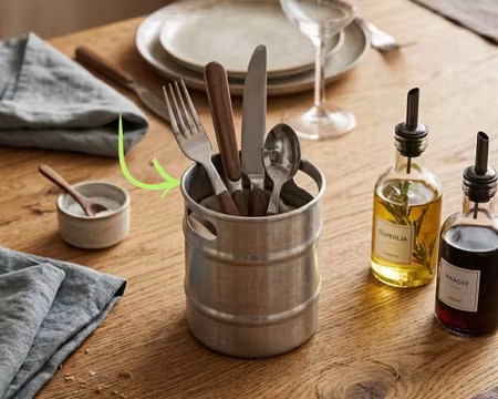 Bestickhållare Rostfri D12cm/H13cm