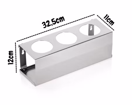 Flaskhållare för 3st Rostfri 32,5x11xH12cm, PATINA