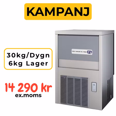 Ismaskin SL50 Luftkyld Med Tömningspump, 30kg/dygn-Binge 6kg,NTF