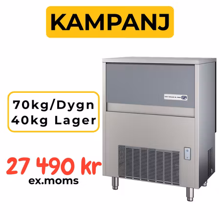 Ismaskin SL140 Luftkyld med tömningspump, 70kg/dygn-Binge 40kg, NTF