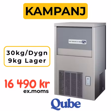 Iskubmaskin SL60 Luftkyld Med Tömningspump, 30kg/dygn-Binge 9kg, NTF