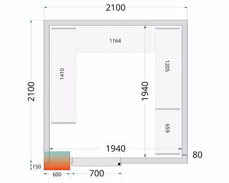Hyllsystem Till Kylrum (CRPF2121), TEFCOLD