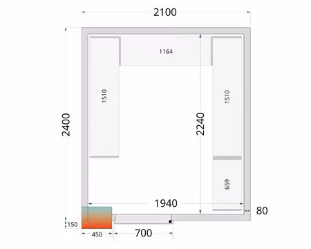 Hyllsystem Till Kylrum (CRPF2124), TEFCOLD