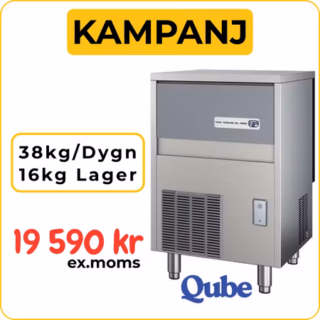 Iskubmaskin SL70 Luftkyld Med Tömningspump, 38kg/dygn-Binge 16kg, NTF