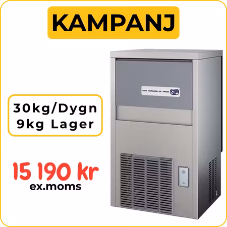 Ismaskin SL60 Luftkyld med tömningspump, 30kg/dygn-Binge 9kg, NTF