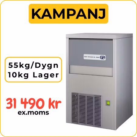 Iskrossmaskiner SLT 100 vattenkyld, 55kg/dygn-Binge 10kg, NTF