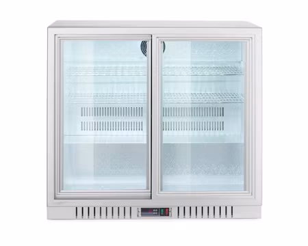 Barkyl 900x520x840mm, 2 Självstängande Glasdörrar 188Liter, HENDI