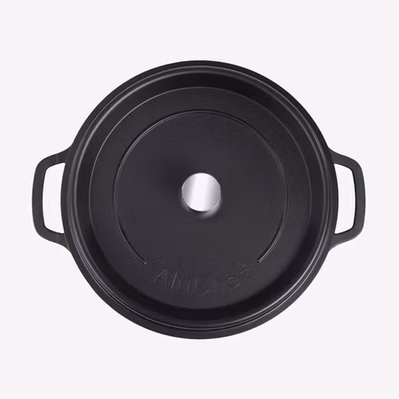 Alu-Gjutjärn Rund Gryta 28cm 7Liter Svart Induktion, AluChef