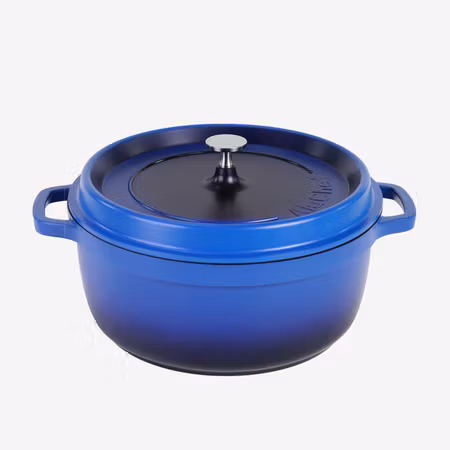 Alu-Gjutjärn Rund Gryta 28cm 7Liter Blå Induktion, AluChef