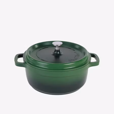 Alu-Gjutjärn Rund Gryta 24cm 4,5Liter Grön Induktion, AluChef