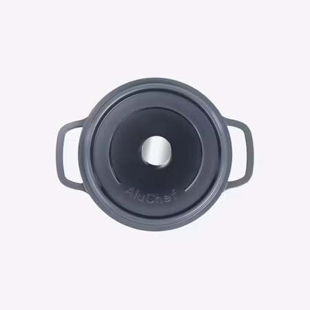 Alu-Gjutjärn Rund Gryta 20cm 2,5Liter Grå Induktion, AluChef