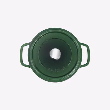 Alu-Gjutjärn Rund Gryta 20cm 2,5Liter Grön Induktion, AluChef