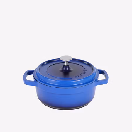 Alu-Gjutjärn Rund Gryta 20cm 2,5Liter Blå Induktion, AluChef