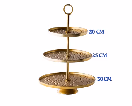 Etage Fat 3Våningar H:47cm, Guldfärgad Aluminium, STYLEPOINT