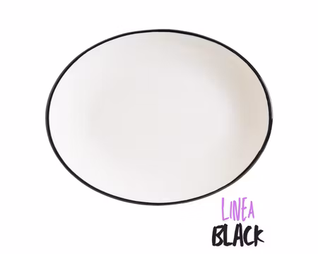 Linea Black Oval 31x24cm
