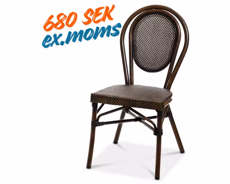 Stol Rennes, Svart/brun texteline, Exxent