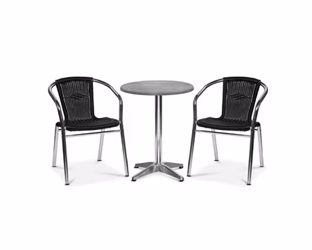 Karmstol Alu-Bistro, Svart fiberrotting, Exxent