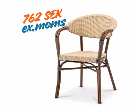 Karmstol Monaco, Brun/natur texteline, Exxent