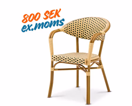 Karmstol Monaco, Grön/creme fiberrotting, Exxent