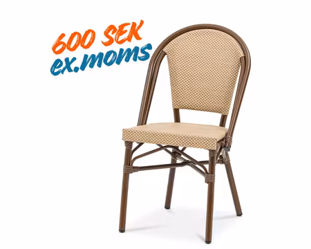 Stol Menton, Brun/natur texteline, Exxent