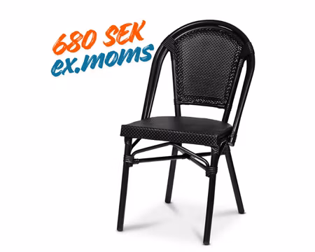 Stol Paris, Svart texteline, Exxent