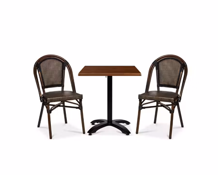 Stol Paris, Svart/brun texteline, Exxent