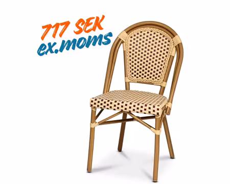 Stol Paris, Vinröd/creme fiberrotting, Exxent