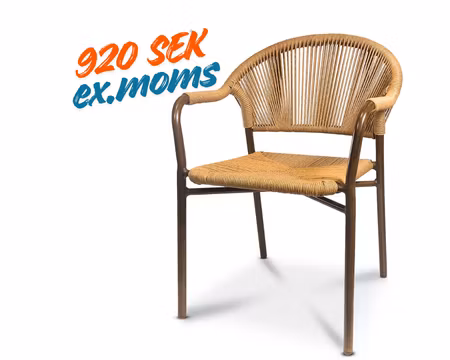 Karmstol Nantes, Brun/Natur Fiberrotting, Exxent