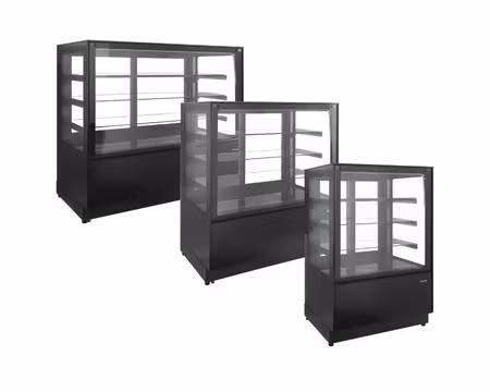 Kylmonter PDA3-CTF120B-1, 3st Glashyllor(LED)+Bottenhylla, 1200x750x1360mm, TEFCOLD