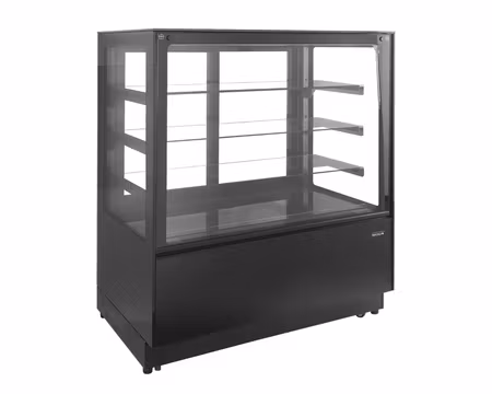 Kylmonter PDA3-CTF120B-1, 3st Glashyllor(LED)+Bottenhylla, 1200x750x1360mm, TEFCOLD