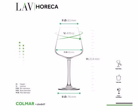 Colmar Rödvinsglas 47cl, LAV Horeca