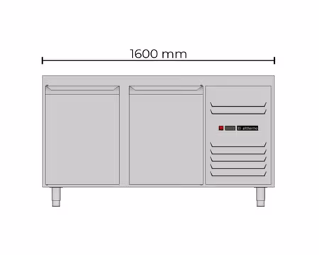 Pizzakylbänk 2 Dörrar, 1600x800x900mm, Allthermo