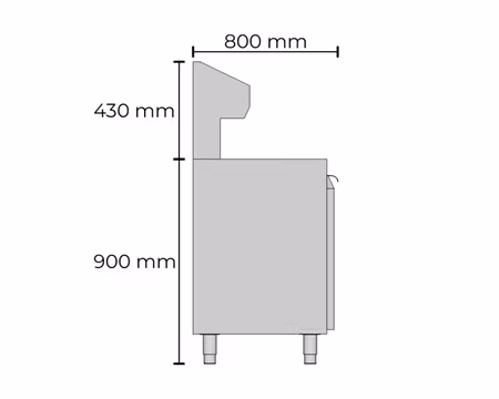 Pizzakylbänk 3 Dörrar Med Upphöjd Kylränna, 2100x800x900mm, Allthermo