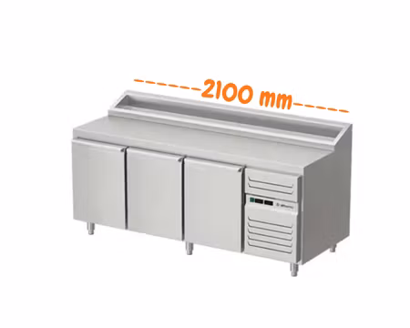 Pizzakylbänk 3 Dörrar, 2100x800x900mm, Allthermo